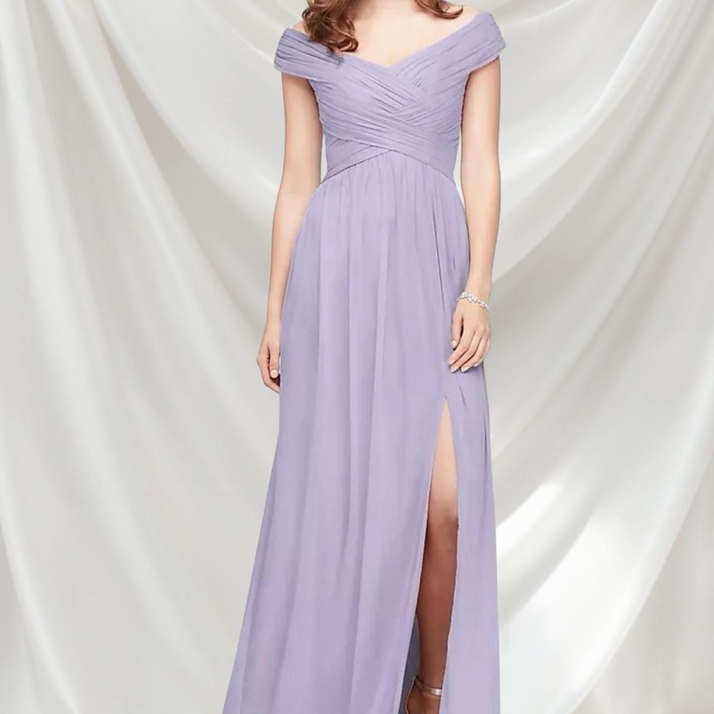 Elegant Lavender Off-Shoulder Dress